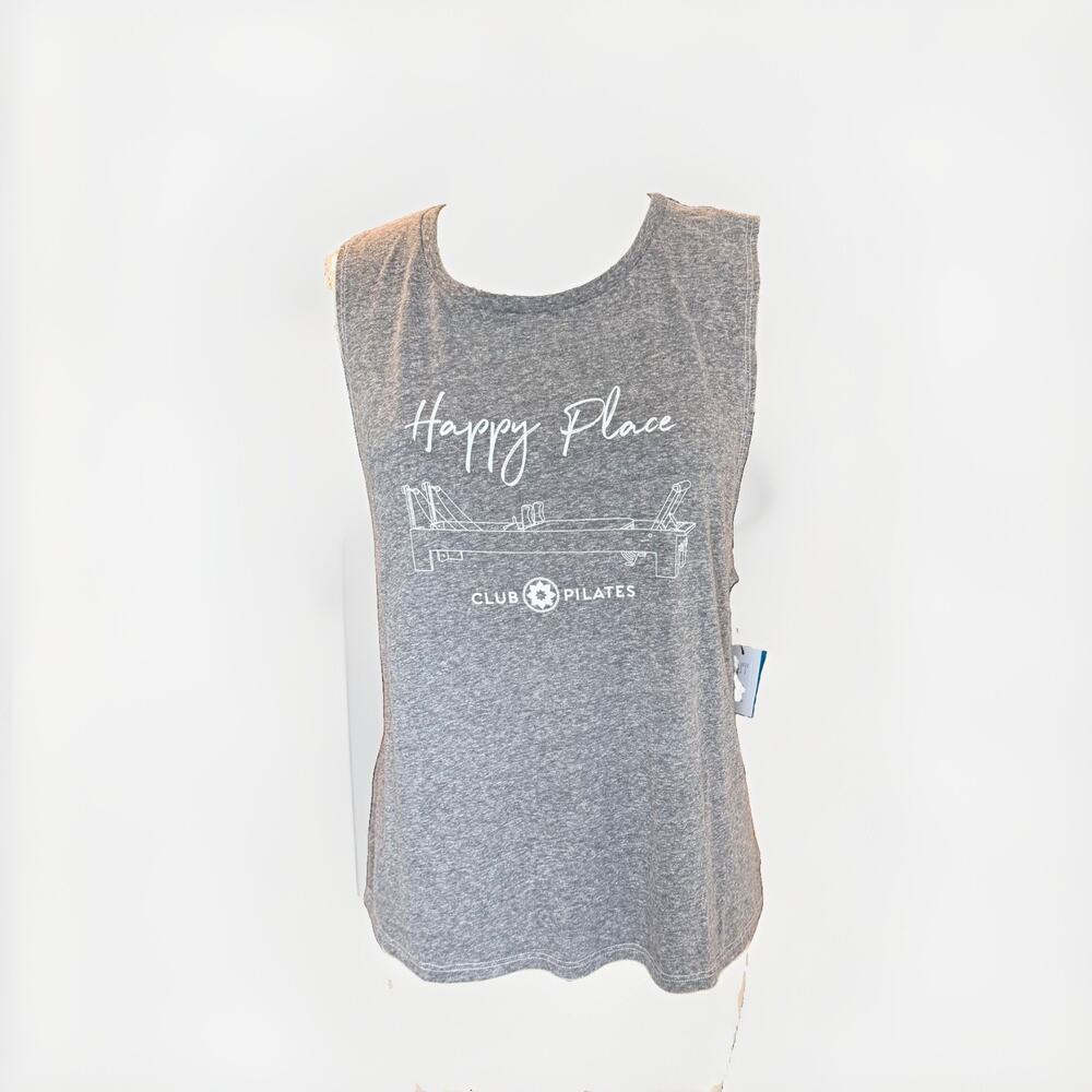 Club Pilates “Happy Place” Reformer Muscle Tank Womens Large New With Tags
